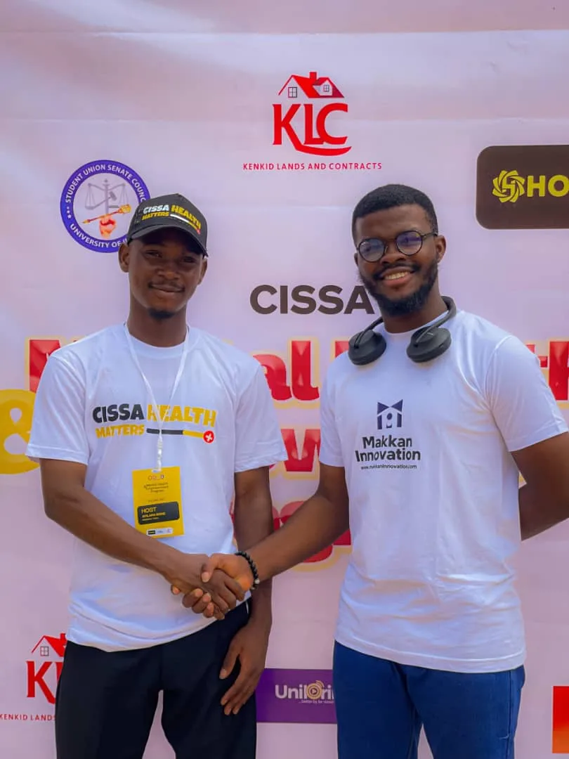 Makkan Innovation's CEO with a CISSA Health Matters host at the mental health outreach.