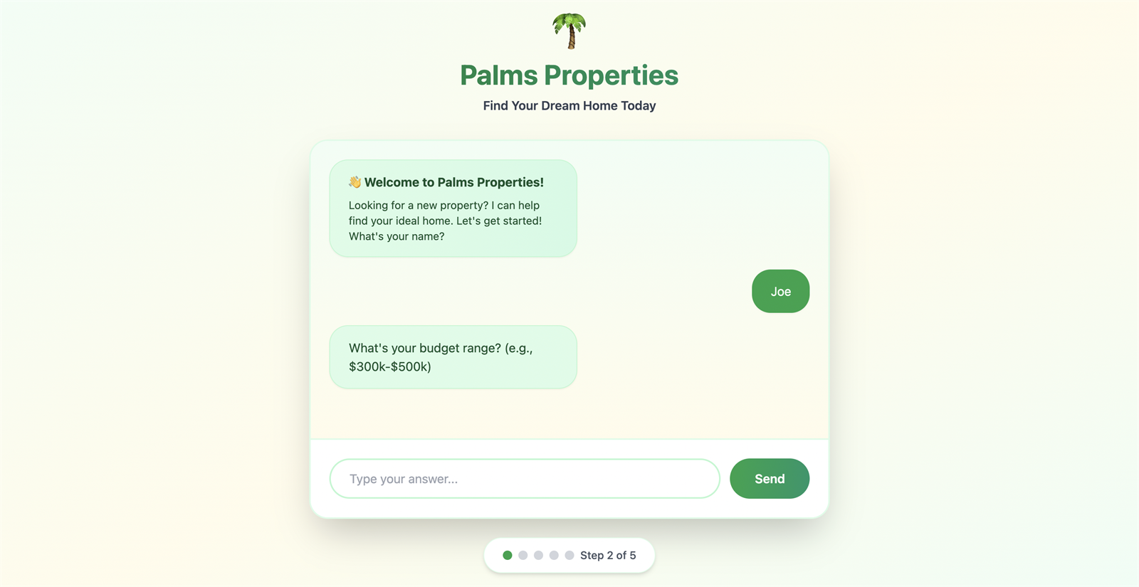 Palms Qualification Bot preview